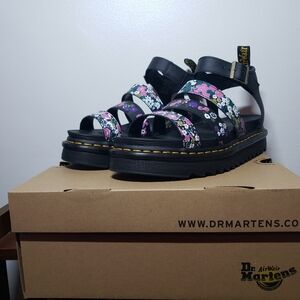 DR. MARTENS Blaire Floral Leather Strap Sandals